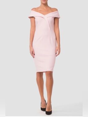 Joseph Ribkoff Off The Shoulder Fitted Lined Dress Powder Pink-Size 6 NWT